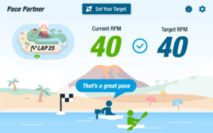 Pace Partner display on the NuStep EU8 Upper Body Ergometer